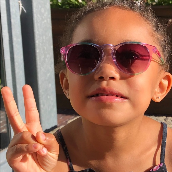 Girls Rainbow Clear Acrylic Sunglasses - Picture 5 of 5